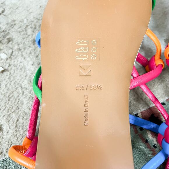 NEW Mercedes Castillo | Camille Colorful Leather Strappy Flats Sandals NWOB 8.5 - Picture 10 of 10